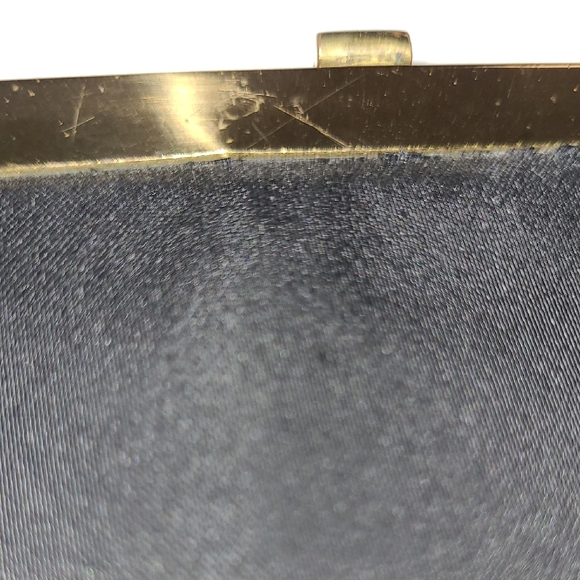 After Five Vintage Elegant Black  Clutch with Gold & Mother Of Pearl Accents - Picture 12 of 12